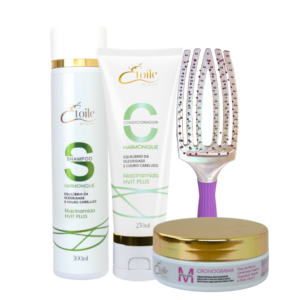 Kit Shampoo + Condicionador Harmonique + Máscara Cronograma + Escova Sortida