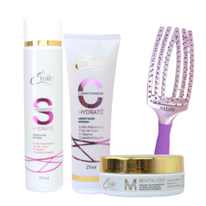 Kit Shampoo + Condicionador Hydraté + Máscara Revitalizer + Escova Sortida