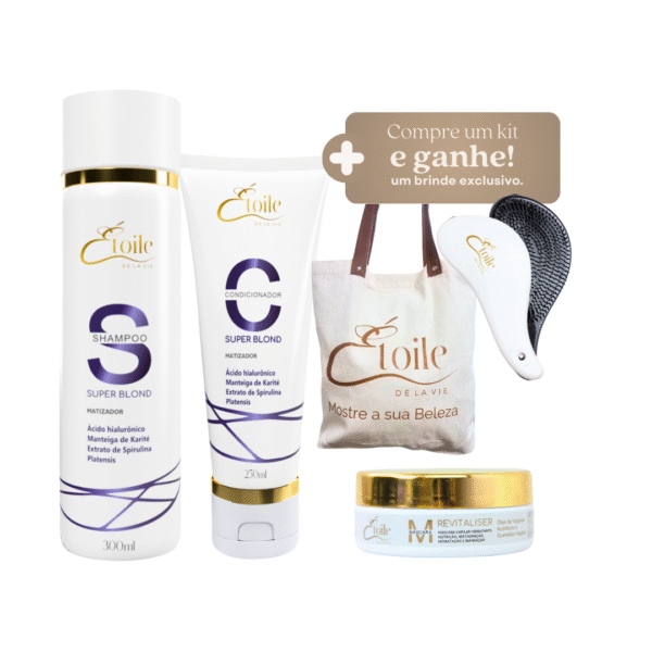 Kit Shampoo + Condicionador Super Blond + Máscara Revitalizer +Escova Sortida