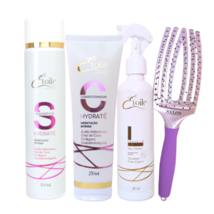 Kit Shampoo e Condicionador Hydraté + Leave-in Inevitable + Escova Sortida